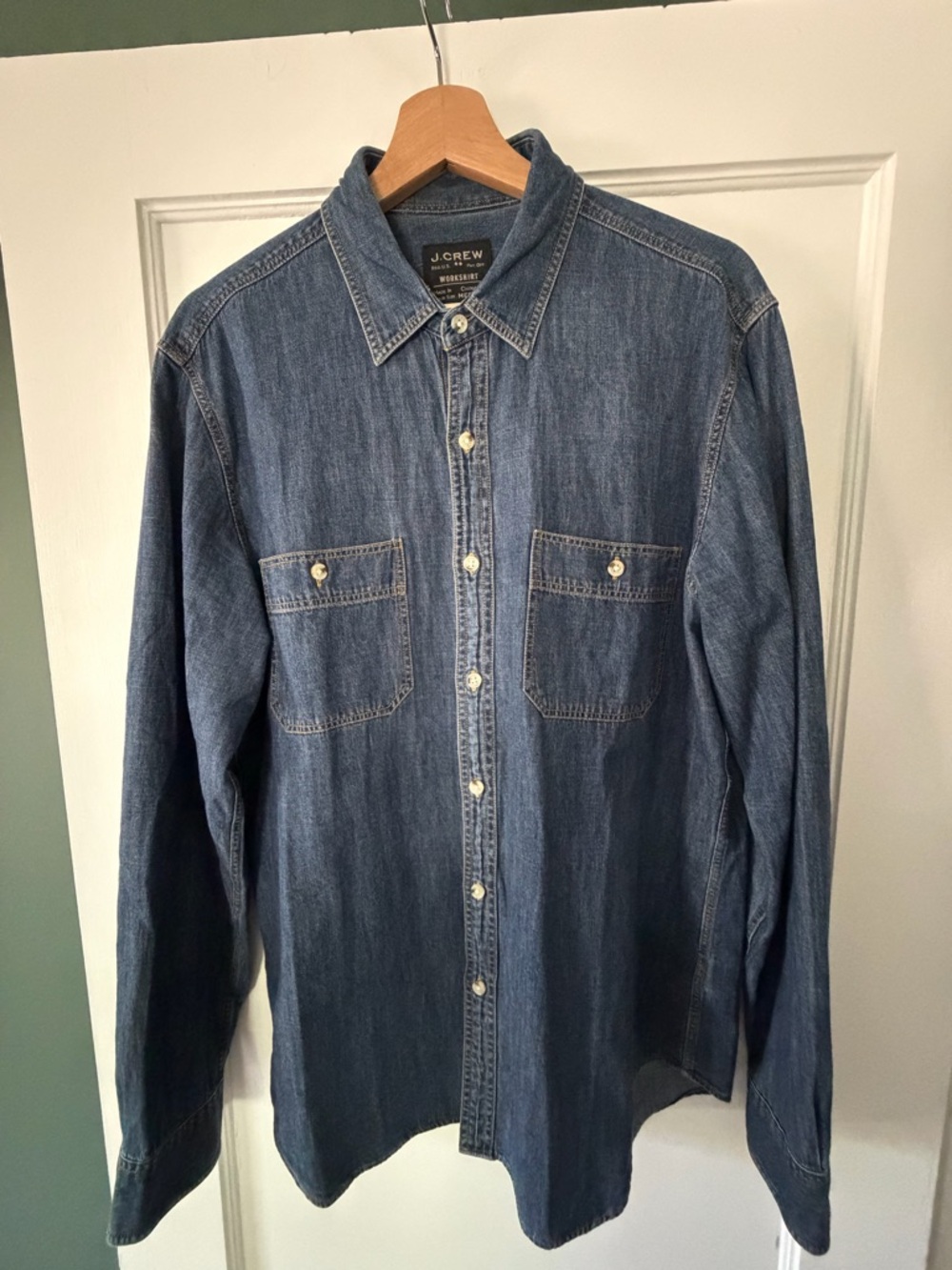 J. Crew Men's Indigo Denim Button-Down Shirt